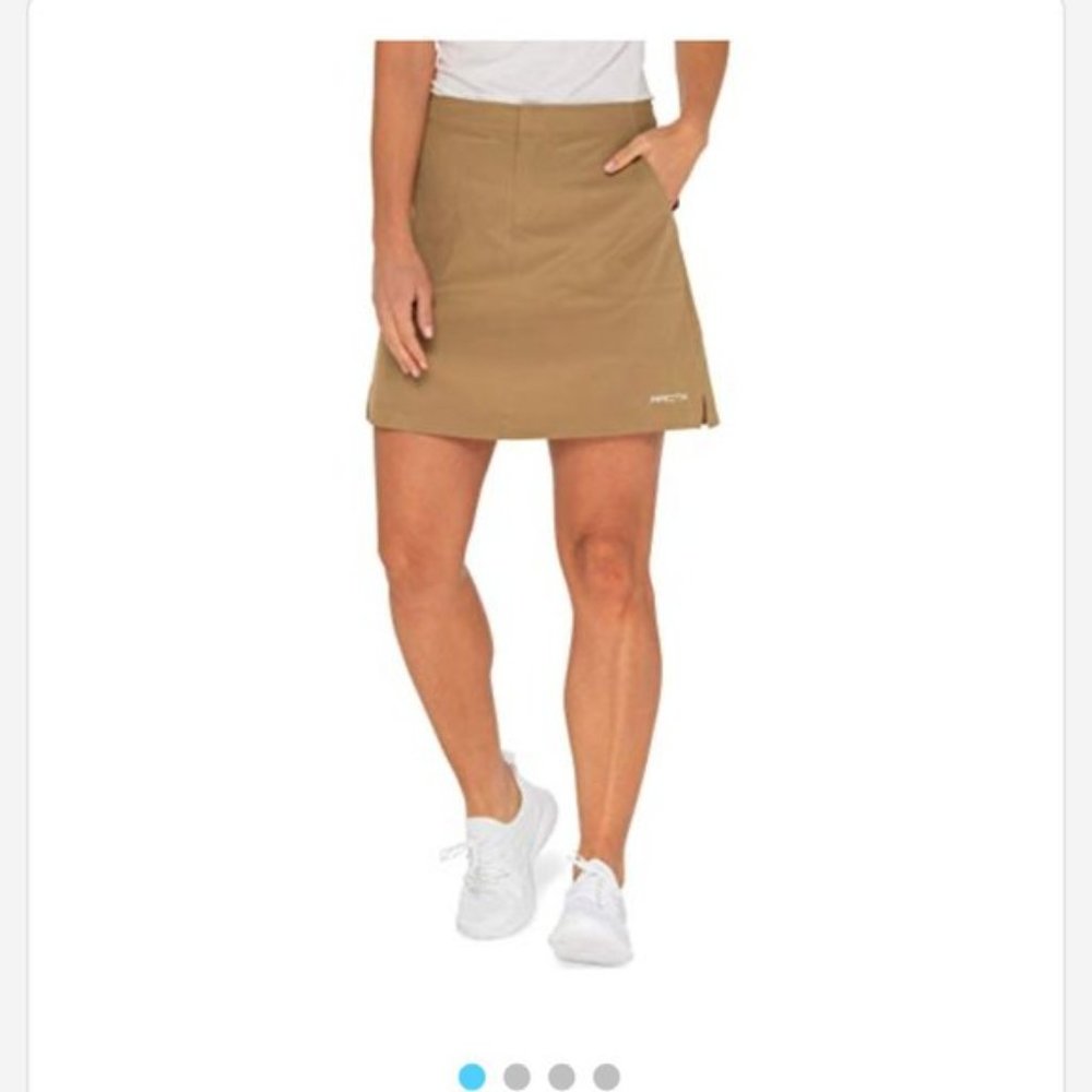 ARCTIX A Line Khaki Lightweight Pull On Mini Skort Size Small